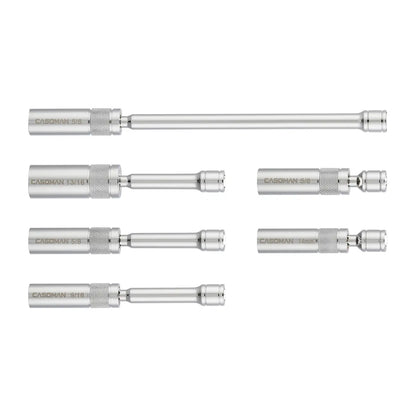 6PCS Magnetic Swivel Spark Plug Socket Set – 3/8" Drive, 9/16", 5/8", 13/16" & 14mm, Thin Wall CR-V Steel